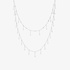 White gold double chain necklace with hanging diamonds