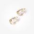 Oval white topaz gold earrings