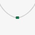 Diamond tennis necklace with an emerald center