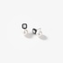 White gold pearl studs with black onyx