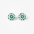 Big emerald flower earrings