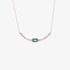 Μodern pink gold pendant with diamonds and emerald