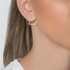 Gold geometric earrings with diamonds