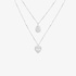 double charm diamond pendant with a heart and a drop in invisible setting
