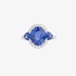 white gold round ring with sapphires and diamonds