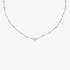 White gold tennis necklace with mixed cut diamonds