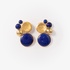 Fashionable silver earrings with lapis stone