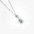 White gold pendant with aquamarine stones and diamonds