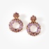 Silver semi precious gold plated earrings with purple stones