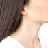 Square pink gold invisible setting earrings