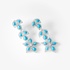 Long turquoise earrings with diamonds
