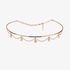 Pink gold choker necklace with dangling diamond drops