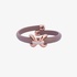 Bangle in pink gold with leather and diamonds