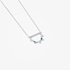 White gold discreet pendant with a line of diamonds and emeralds