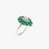 Diamond ring with emeralds