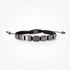 Mens silver bracelet with black diamonds