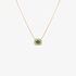 Gold square pendant with emerald