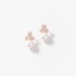 Pink gold flower earrings with pearls and diamonds