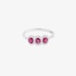 Ruby triple rosette ring