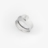 White gold wide ribbed ring with diamonds