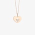 Pink gold double heart pendant with diamonds