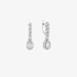 Long oval diamond earrings with invisible setting