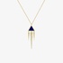 Lapis triangle necklace with diamond outline
