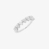 White gold half band ring with hearts with diamonds