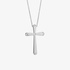 White gold cross with diamonds on the edges