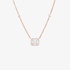 pink gold square pendant with diamonds