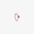 Fashionable gold hoop earring with pink enamel