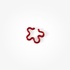 Bea Bongiasca fun single asymmetrical flower ear cuff bordeaux