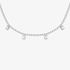 Tennis diamond necklace with four hanging baguette diamonds