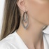 Long marquise shaped hoop earrings