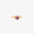 Pink gold rosette ring with a central pink sapphire and diamonds