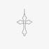 White gold outline cross pendant with diamonds