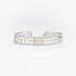 White gold open bangle bracelet with emerald cut diamonds