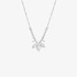 White gold flower necklace with diamonds