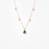 Gold emerald drop pendant with diamonds