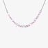 Fine rose cut diamond and pink sapphire necklace set in white gold.