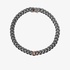 Men's titanium chain bracelet with black diamonds