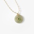 Large round pendant with jade and pearls