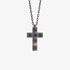 Men's titanium cross with black diamonds