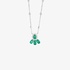 White gold pendant with oval emeralds and diamonds