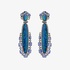 Elegant long earrings with blue opal and diamonds