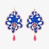 Fashionable earrings with semi precious stones and silver clasp