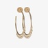 gold hoops with dangling diamonds