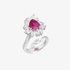 Stunning ruby heart flower ring