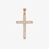 Double sided Cross in pink gold  with diamonds