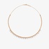 Pink gold chocker necklace with baguette diamonds